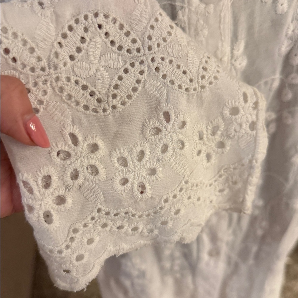 Melissa Odabash White Long Sleeve Dress m - Picture 6 of 7